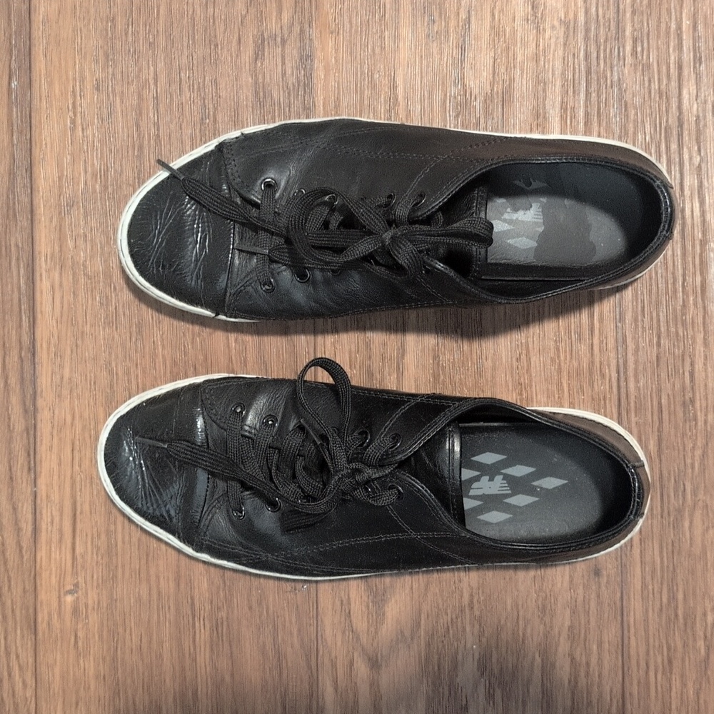 PF Flyers 1937 Black Sneakers with Silver Eyelets 10-1/2